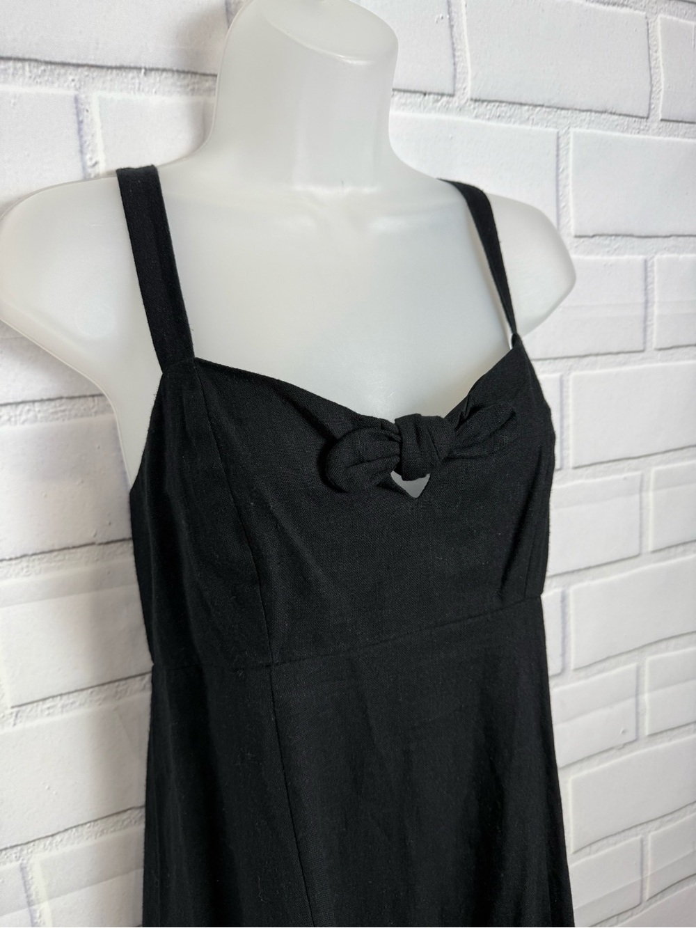 LOFT Black Sleeveless Bow Front coquette feminine Dress Size S - Picture 9 of 13